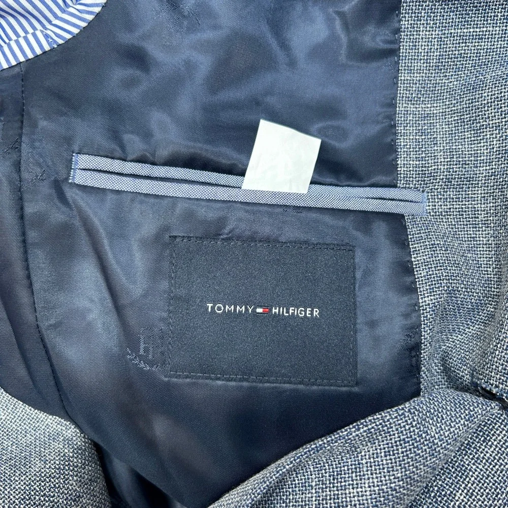 Tommy Hilfiger Modern-Fit‎ Sport Coat Mens 36S 36 Blue Solid $295 NEW